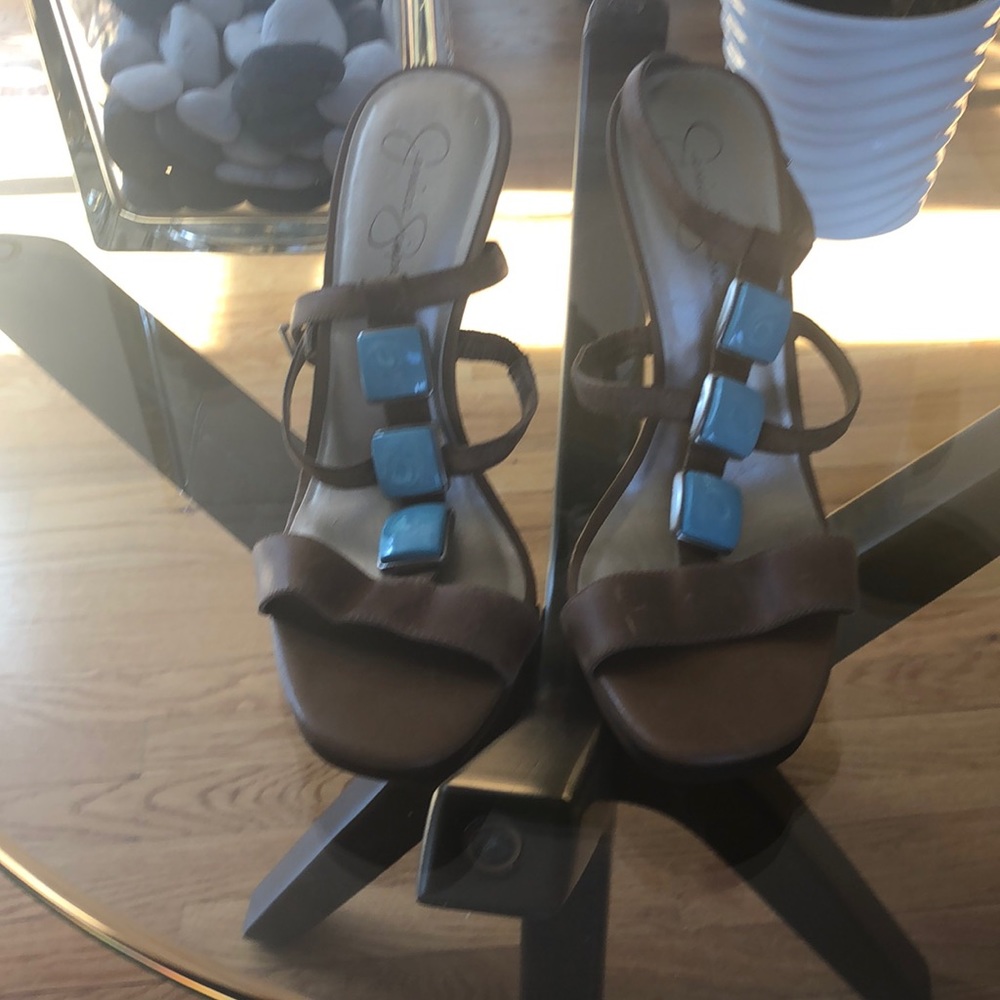Jessica Simpson Turquoise Accent heels